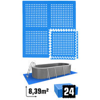 POOLMATTEN 8,4m² 24 EVA Matten 62 cm Blau - Blau, Kunststoff (62/62cm) - eyepower