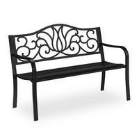GARTENBANK - Schwarz, Metall (127.5/90/63cm) - Relaxdays