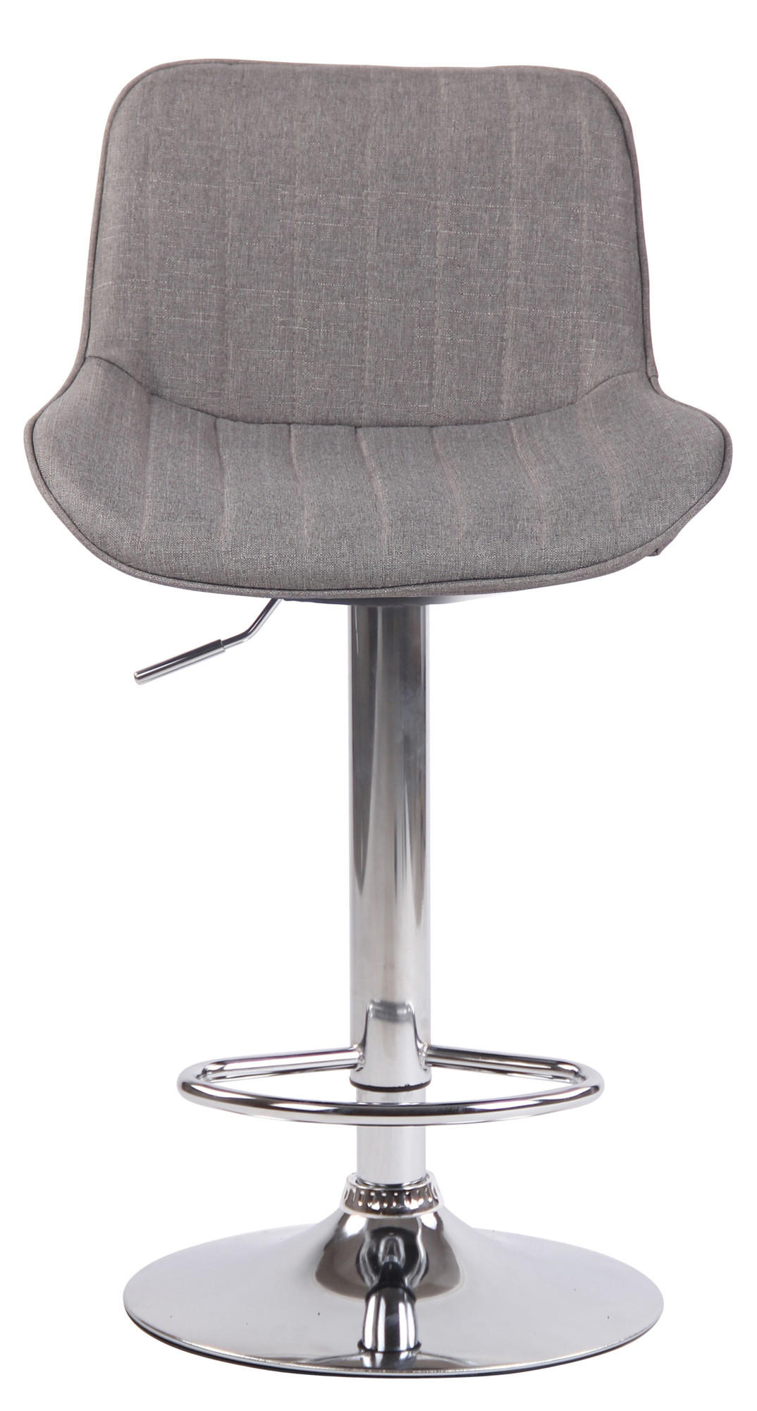 BARHOCKER Stoff grau - Chromfarben/Grau, Textil/Metall (50/86/50cm) - CLP
