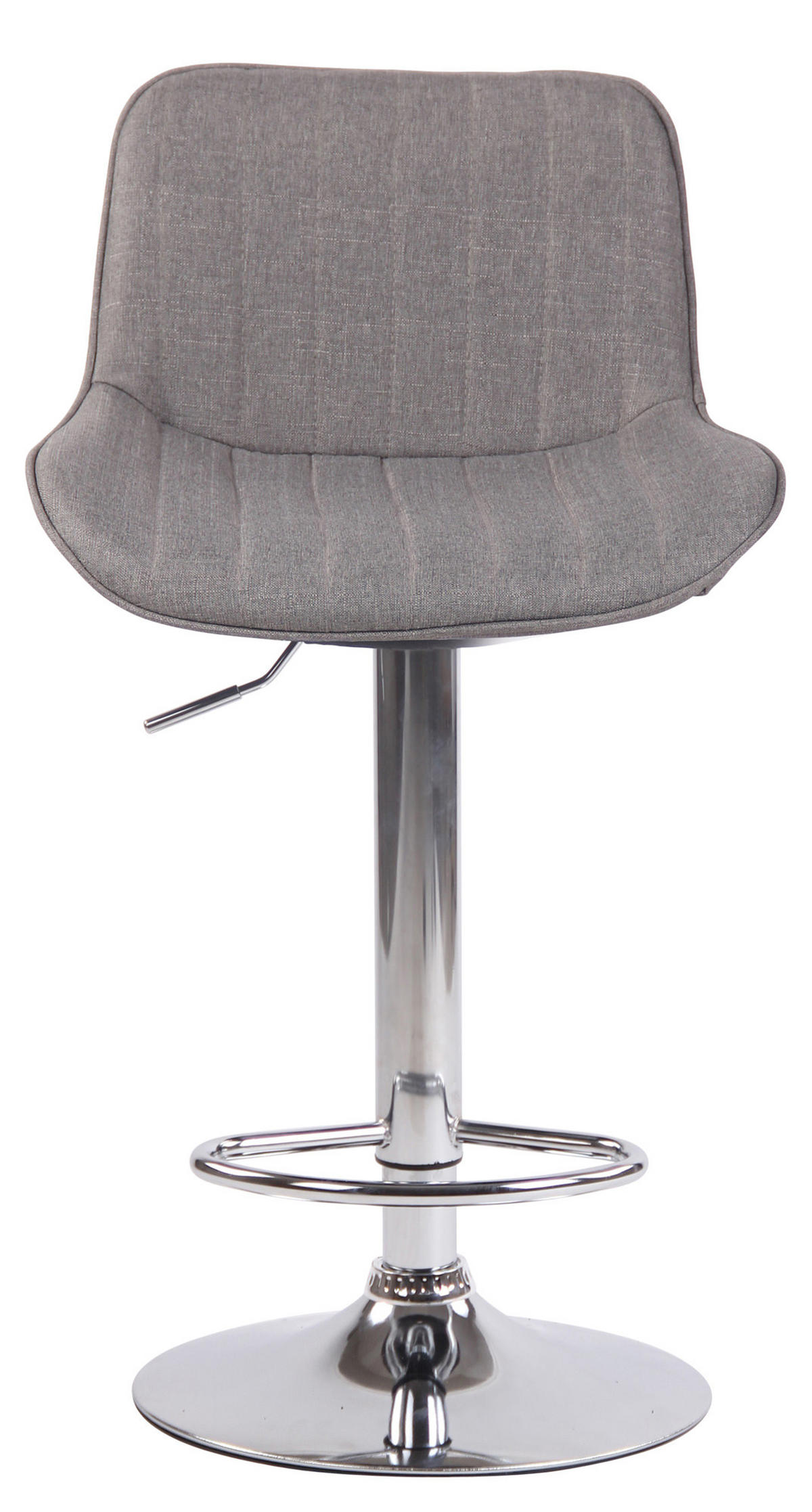 BARHOCKER Stoff grau - Chromfarben/Grau, Textil/Metall (50/86/50cm) - CLP