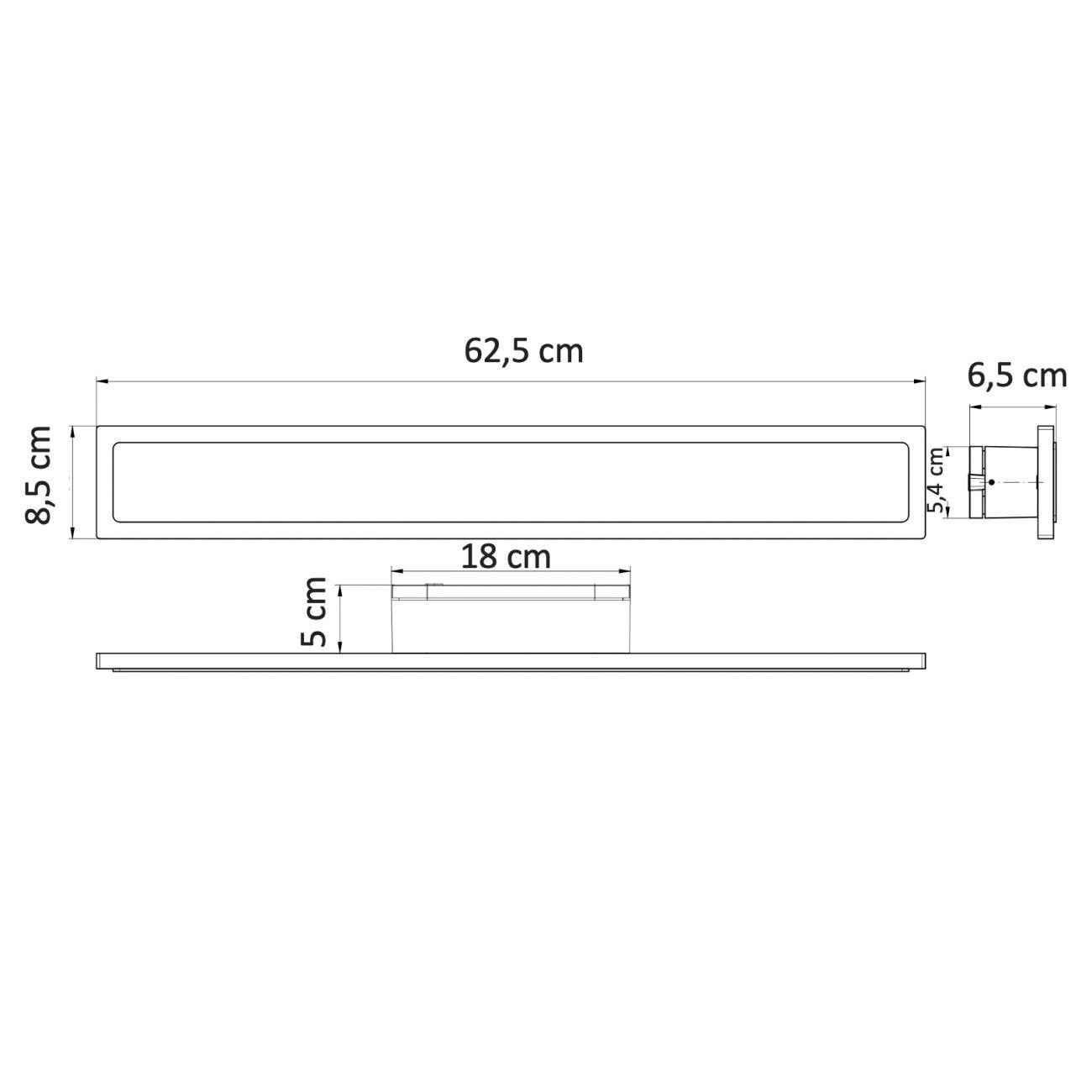 WANDLEUCHTE Mattea, Weiß, 62.5cm - Weiß, Metall (8.5/62.5/62.5cm) - KOSILUM
