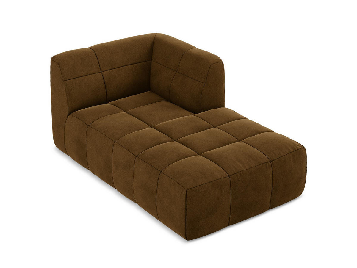 SOFAELEMENT Rechts Samt Stoff Gelb - Currygelb/Schwarz, Holzwerkstoff/Kunststoff (101/77/175cm) - Makamii