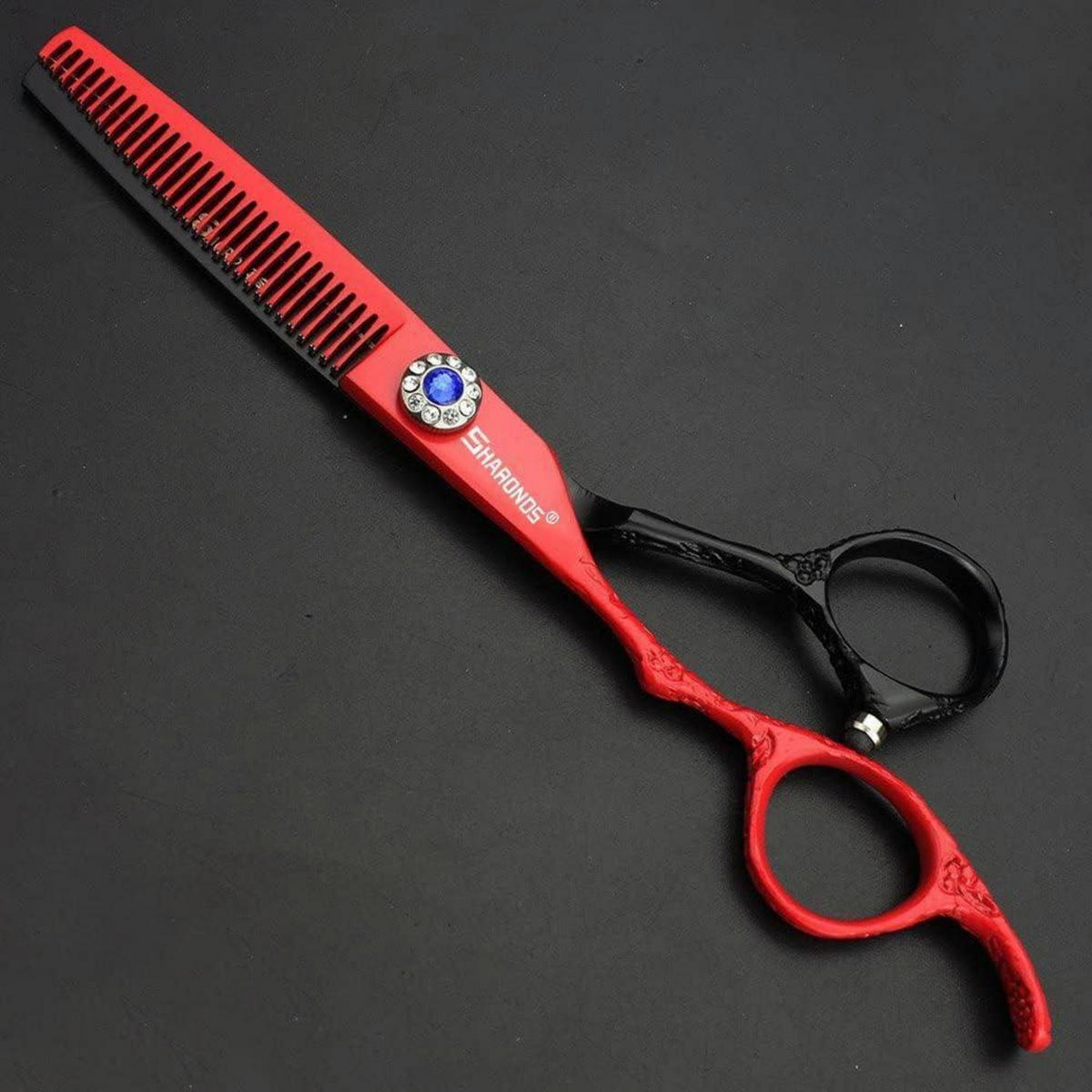 FRISEURSCHEREN Set 6 Zoll Linkshänder 2-teiliges Set - Rot, Metall (15.2/1.5/15.2cm)