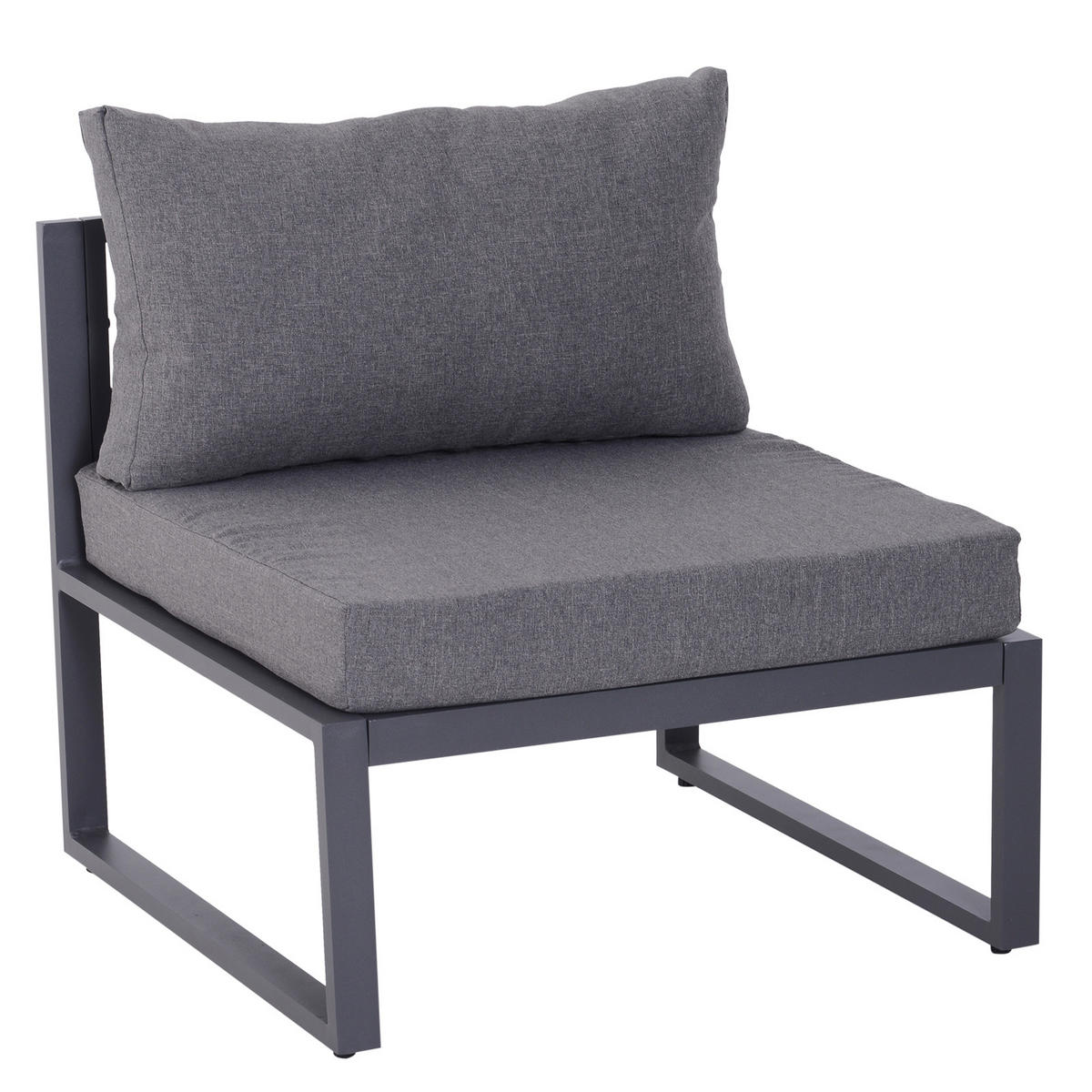 GARTENSET, Aluminium, Grau - Grau, Metall - Outsunny