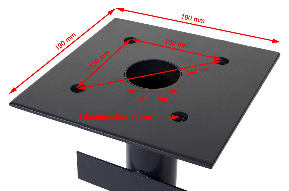 BODENHÜLSE FÜR SCHIRME Schwarz - Schwarz, Metall (19/19cm) - MCW
