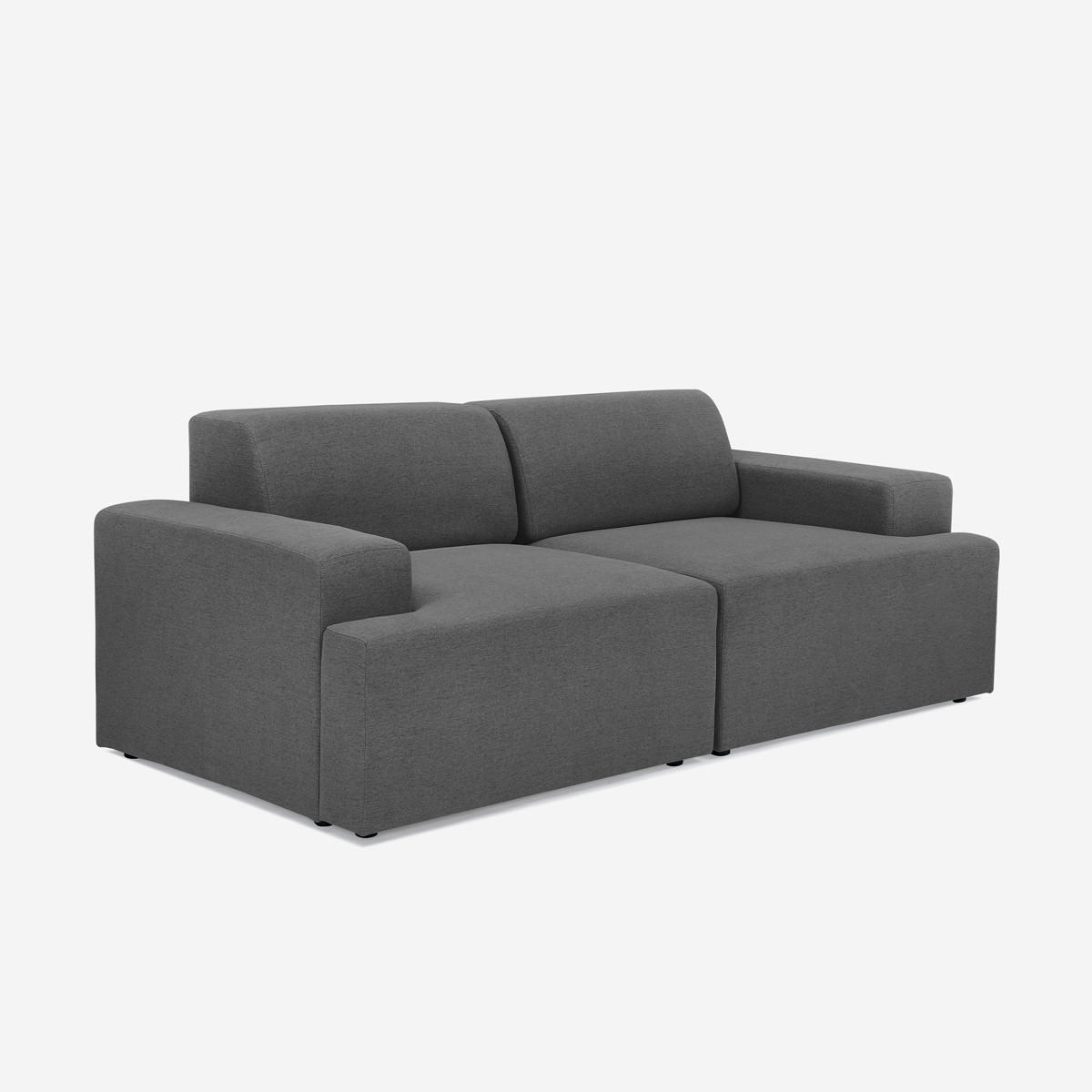 SOFA 2-Sitzer Acamar - Dunkel Grau - Grau, Textil (202/76/100cm) - Pasmara