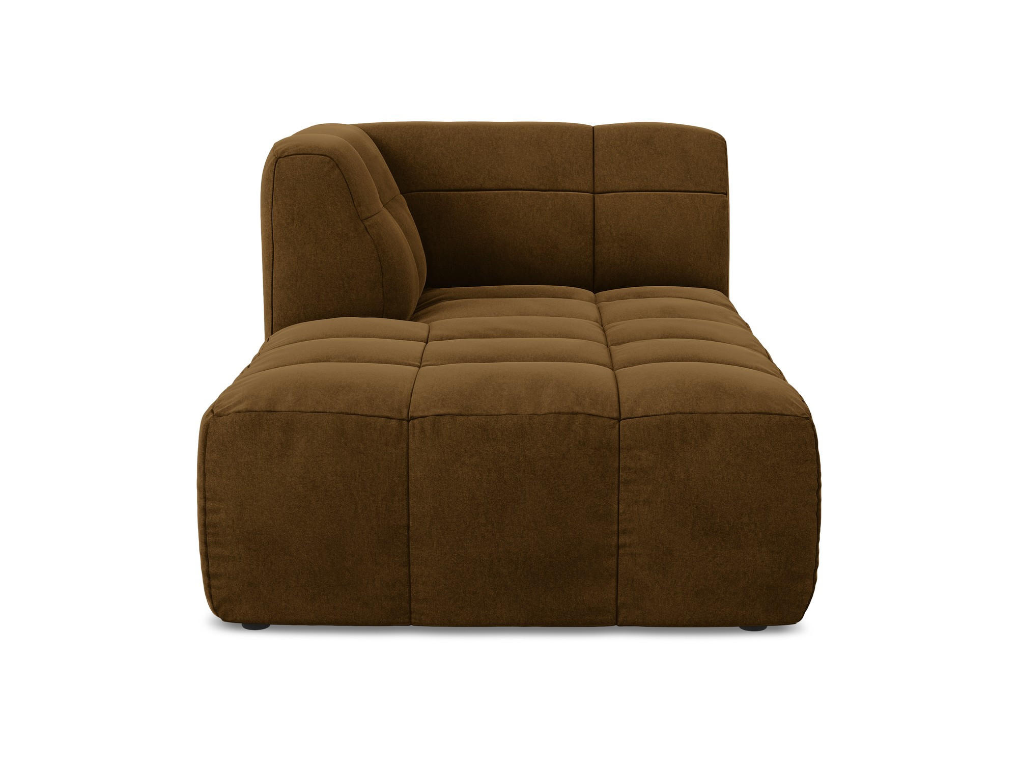 SOFAELEMENT Links Samt Stoff Gelb - Currygelb/Schwarz, Holzwerkstoff/Kunststoff (101/77/175cm) - Makamii