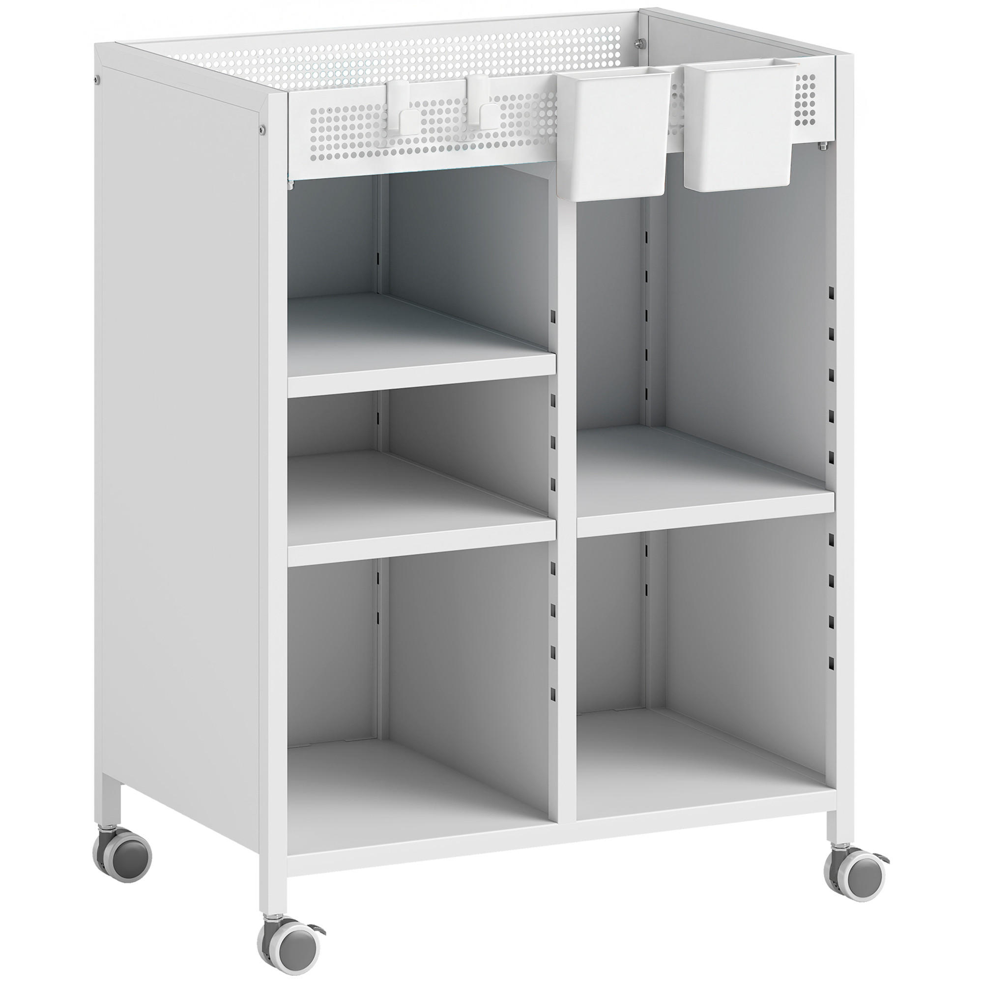 BÜCHERREGAL Stahl Weiß - Weiß, Metall (34/69.5/53cm) - HOMCOM