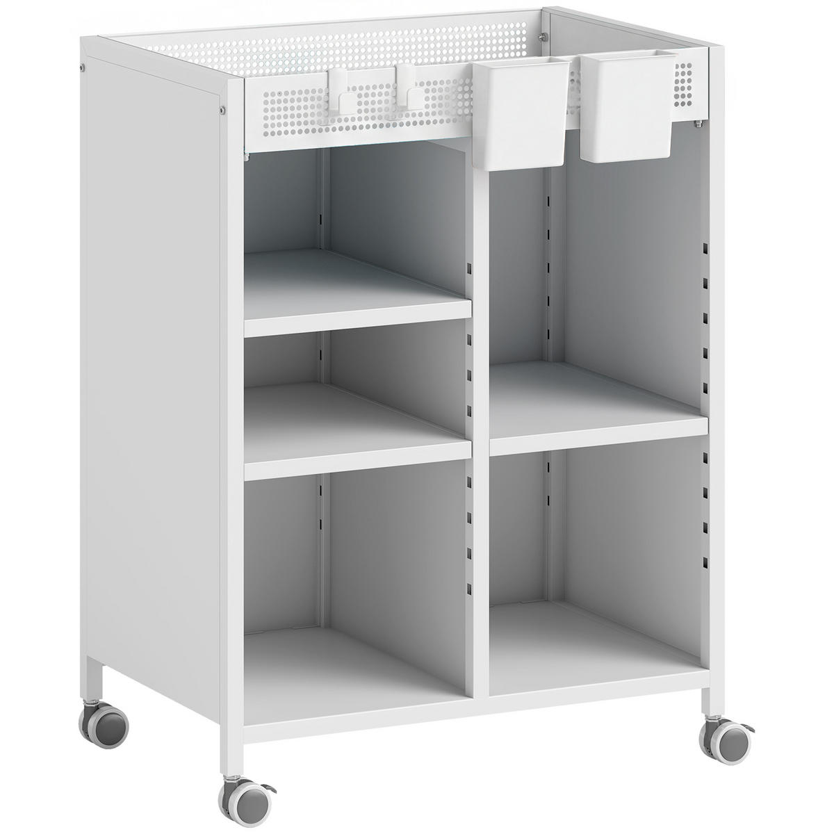 BÜCHERREGAL Stahl Weiß - Weiß, Metall (34/69.5/53cm) - HOMCOM