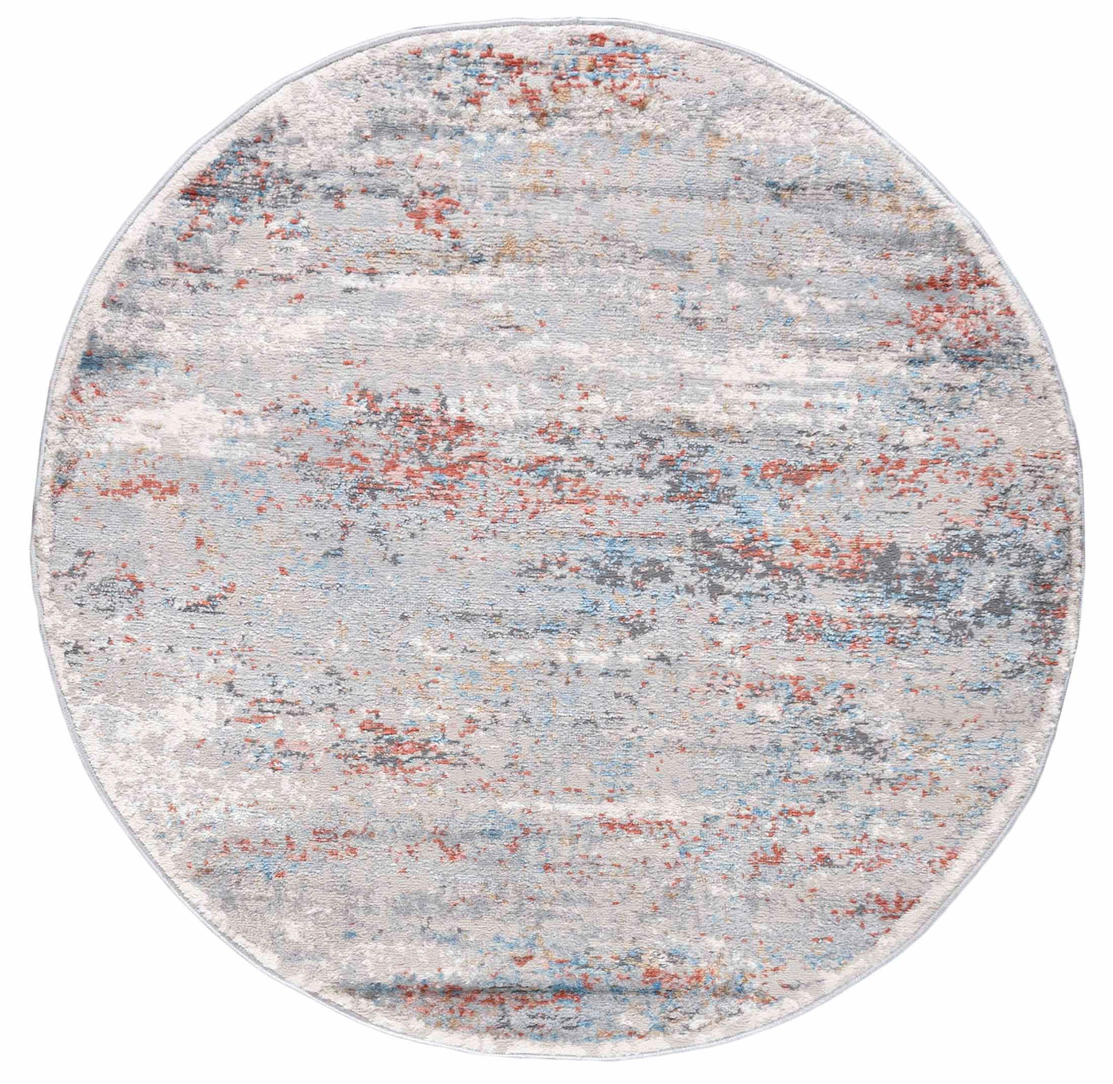 TEPPICH Grau Rund Abstrakt Kurzflor - 100 x 100 cm - Grau, Textil (100/100cm) - Mazovia