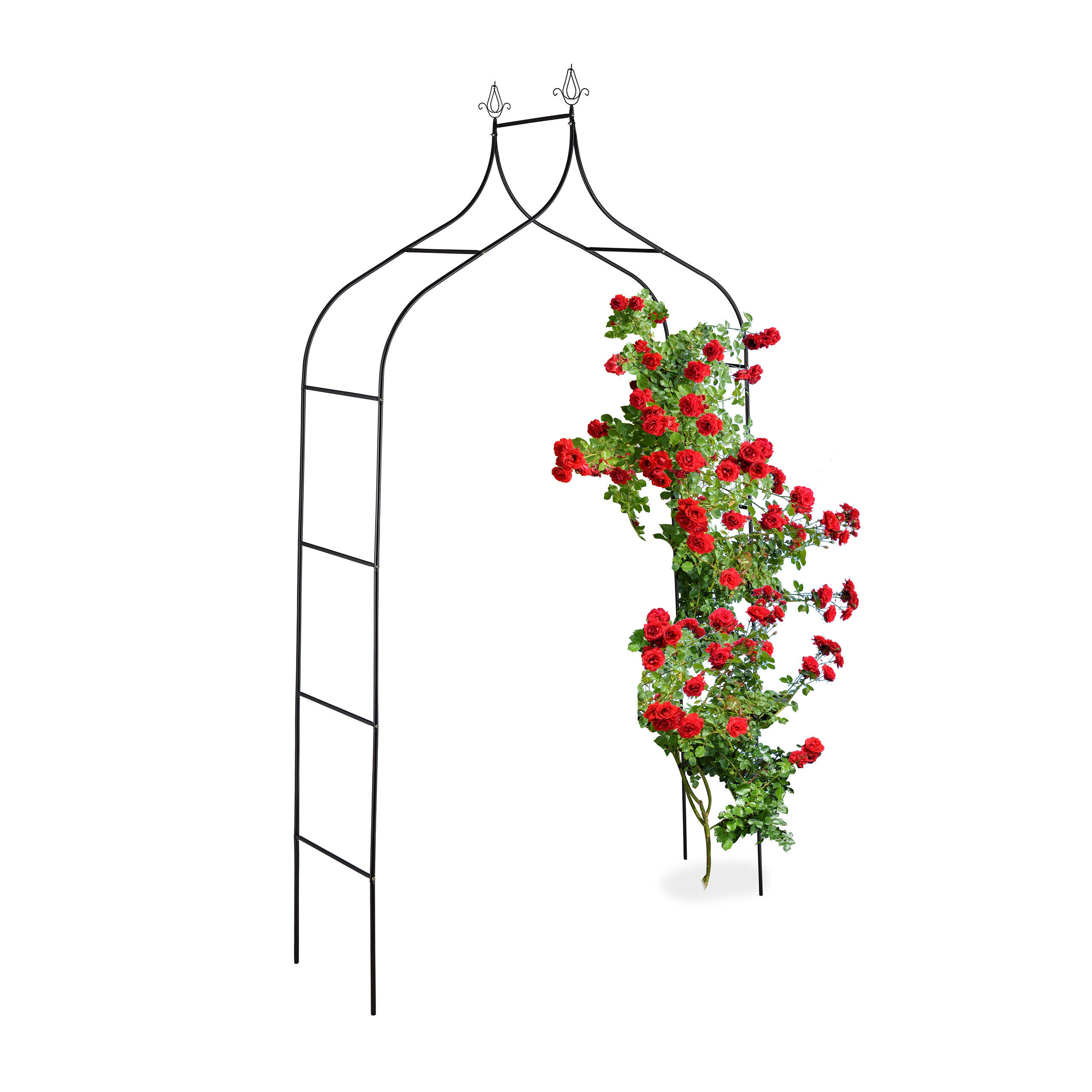 ROSENBOGEN - Schwarz, Metall (140/260/38cm) - Relaxdays