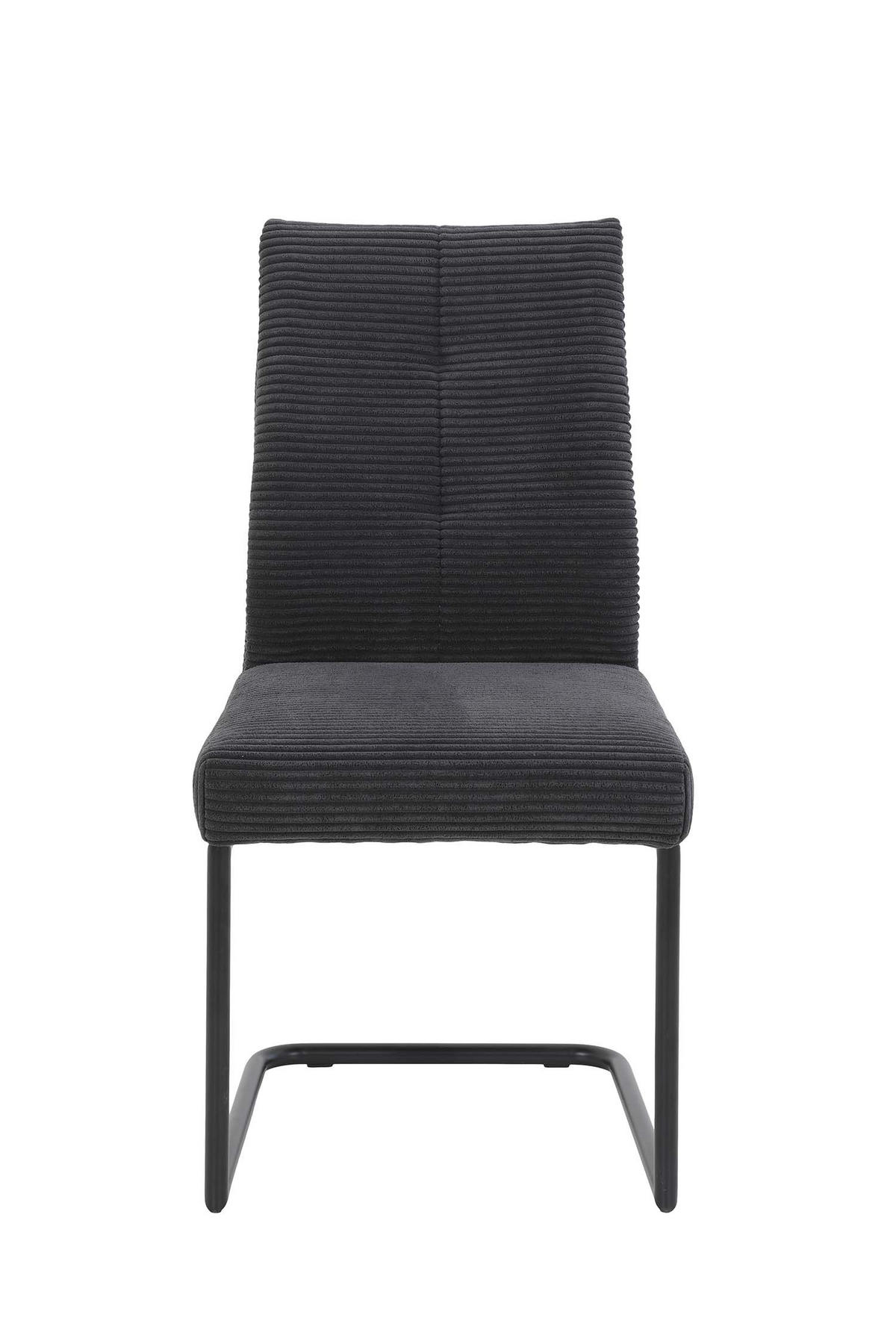 SCHWINGSTUHL 4 Stück Dagmar - Cordstoff Anthrazit - Anthrazit/Schwarz, Textil/Metall (50/99/65cm)