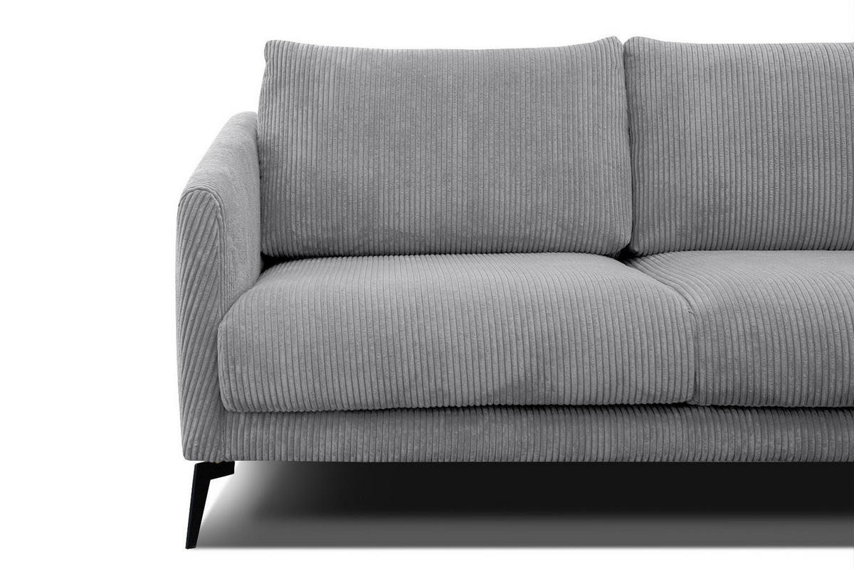 SOFA VILT 3-Sitzer, hellgrau - Hellgrau/Schwarz, Holzwerkstoff/Kunststoff (202/89/94cm) - Courtois Laville