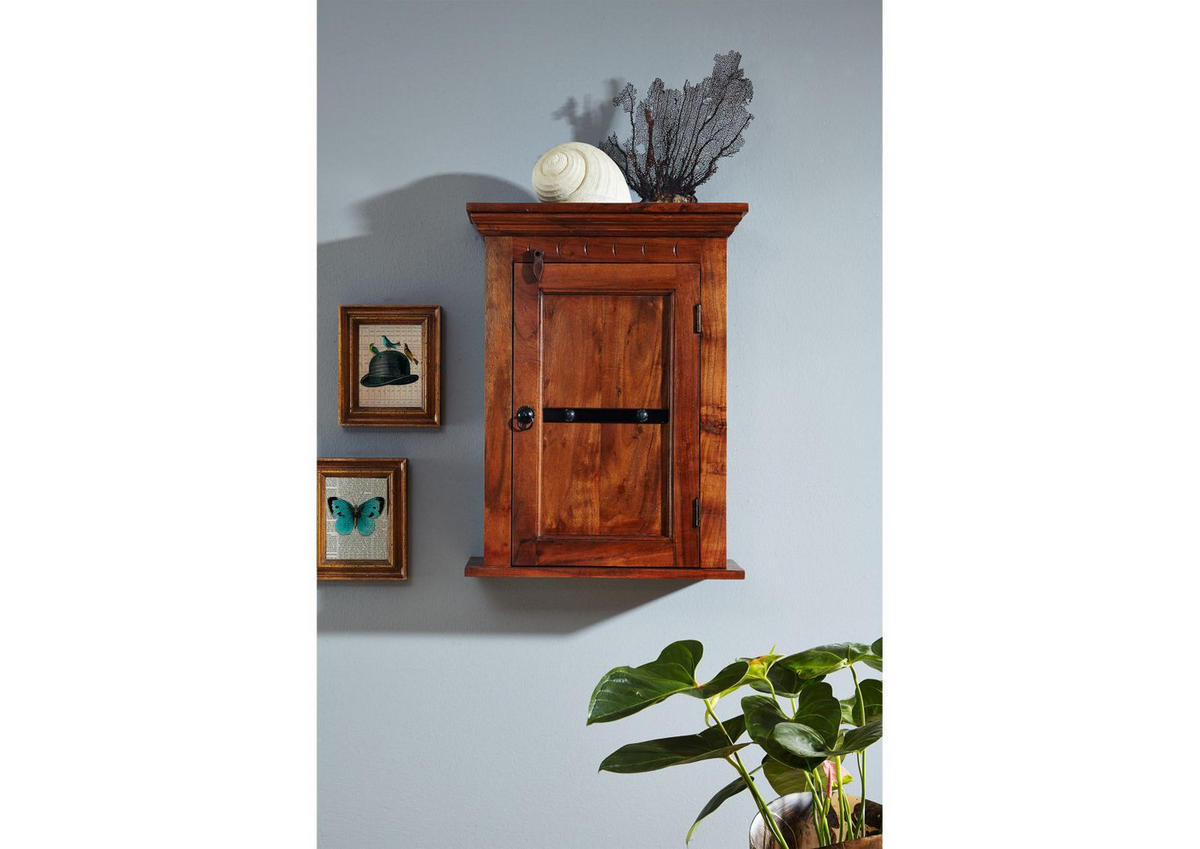 HÄNGESCHRANK Akazie 52x24x69 nougat lackiert OXFORD #1003 - Dunkelbraun, Holz (52/69/24cm) - Massivmoebel24