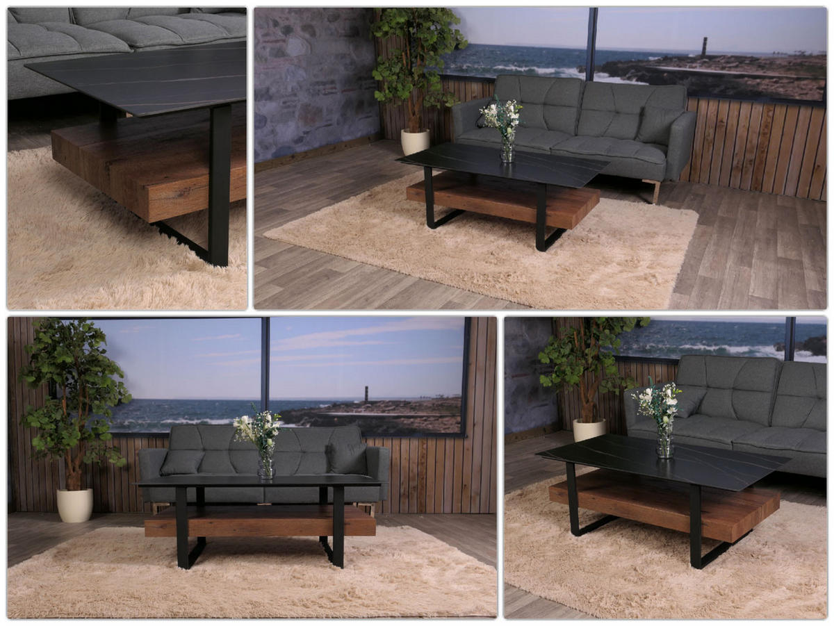 COUCHTISCH rechteck Schwarz - Schwarz, Holz (60/120/43cm) - MCW