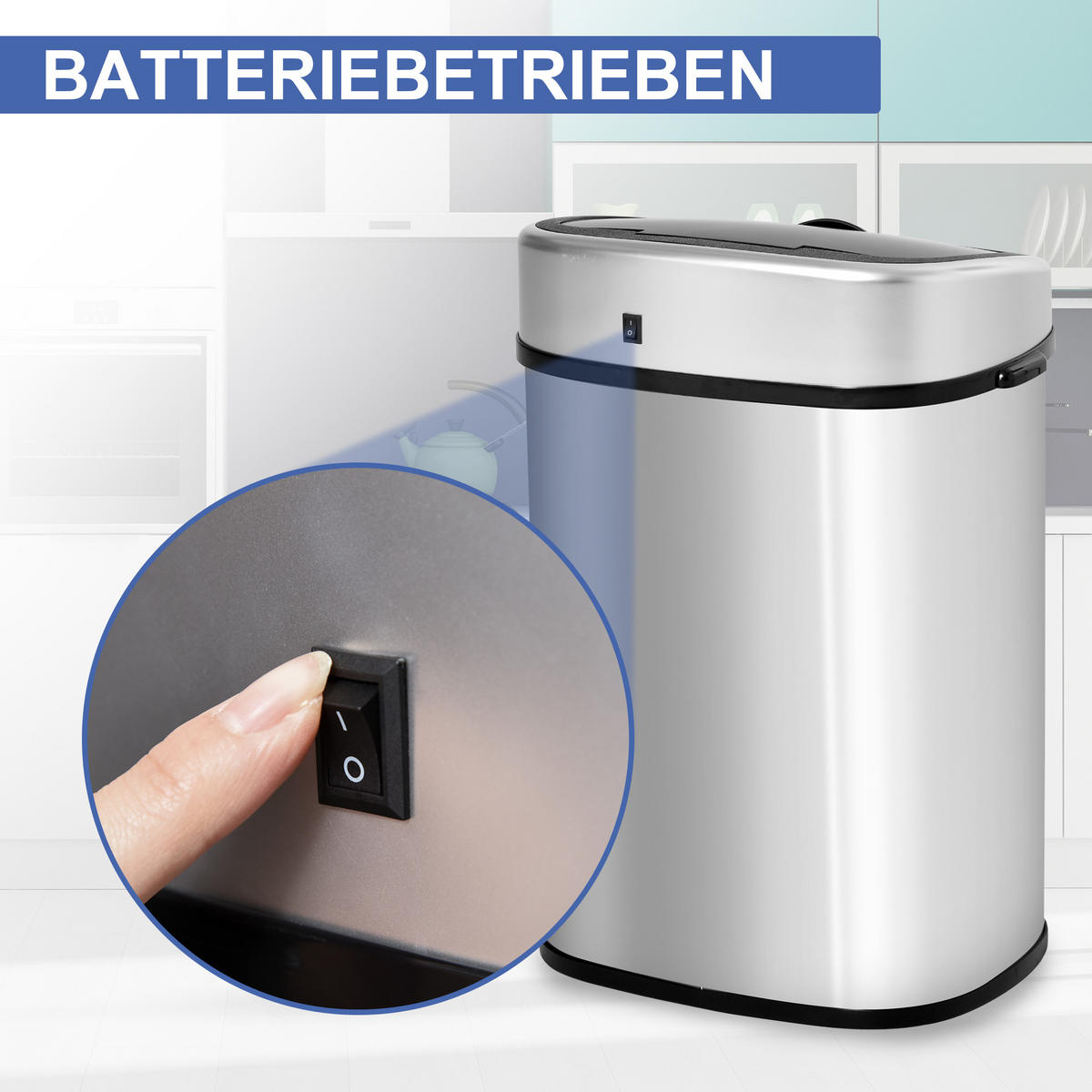SENSOR Mülleimer, Edelstahl, ABS, Silber - Silberfarben, Metall (28.9/68/40.9cm) - HOMCOM