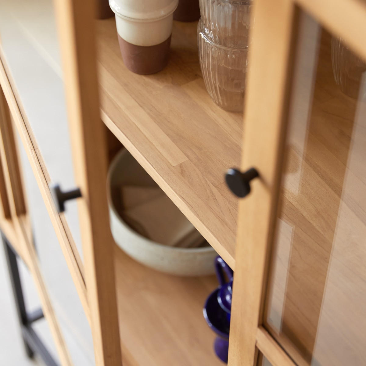 VITRINENSCHRANK Babeth Natur aus Teak - Naturfarben, Holz (120/173/45cm) - Tikamoon