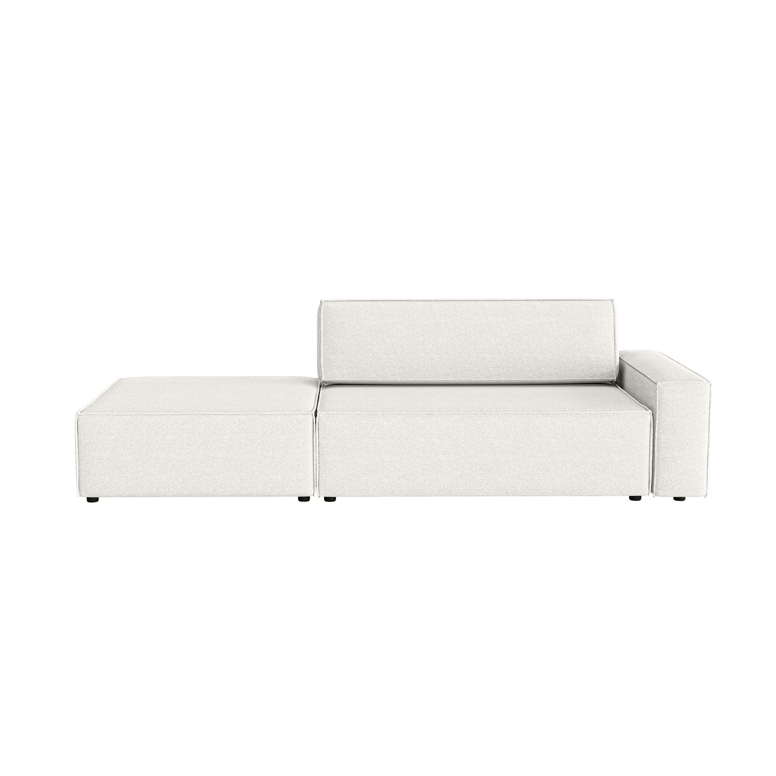 SCHLAFSOFA Lummo Si mit Schlaffunktion, Cremeweiß - Weiß, Textil (263/70/100cm) - Fedve