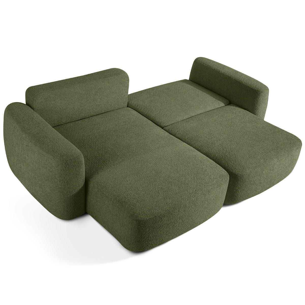 ECKSOFA links ELOSA - Olivgrün, Holz/Textil (245/165cm) - KONSIMO®
