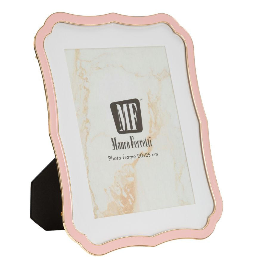 BILDERRAHMEN Margot, Fotoformat 20 x 25 cm, rosa und goldfarben, Zink und Glas, Rahmen 22,1 x 1,4 x 27,2 cm - Pink/Goldfarben, Glas/Metall (22.1/27.2/1.4cm) - Mauro Ferretti