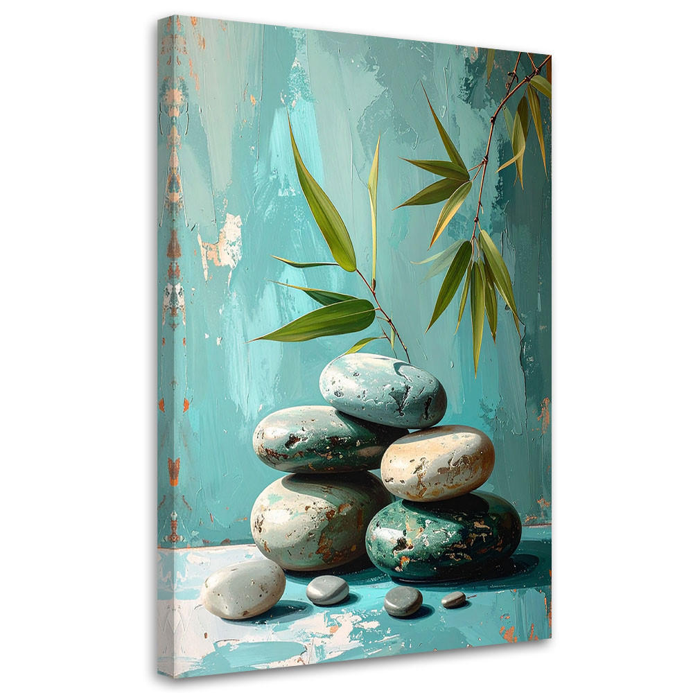 LEINWANDBILD Zen und Orientalisch 40x60cm - Türkis, Textil (40/60cm) - Feeby