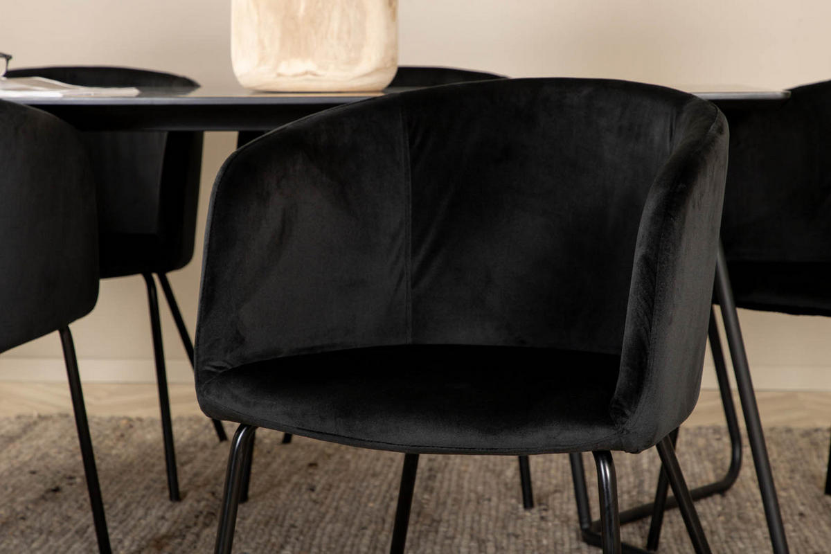 TISCHGRUPPE Schwarz - Schwarz, Holzwerkstoff (90/75/190cm) - ebuy24