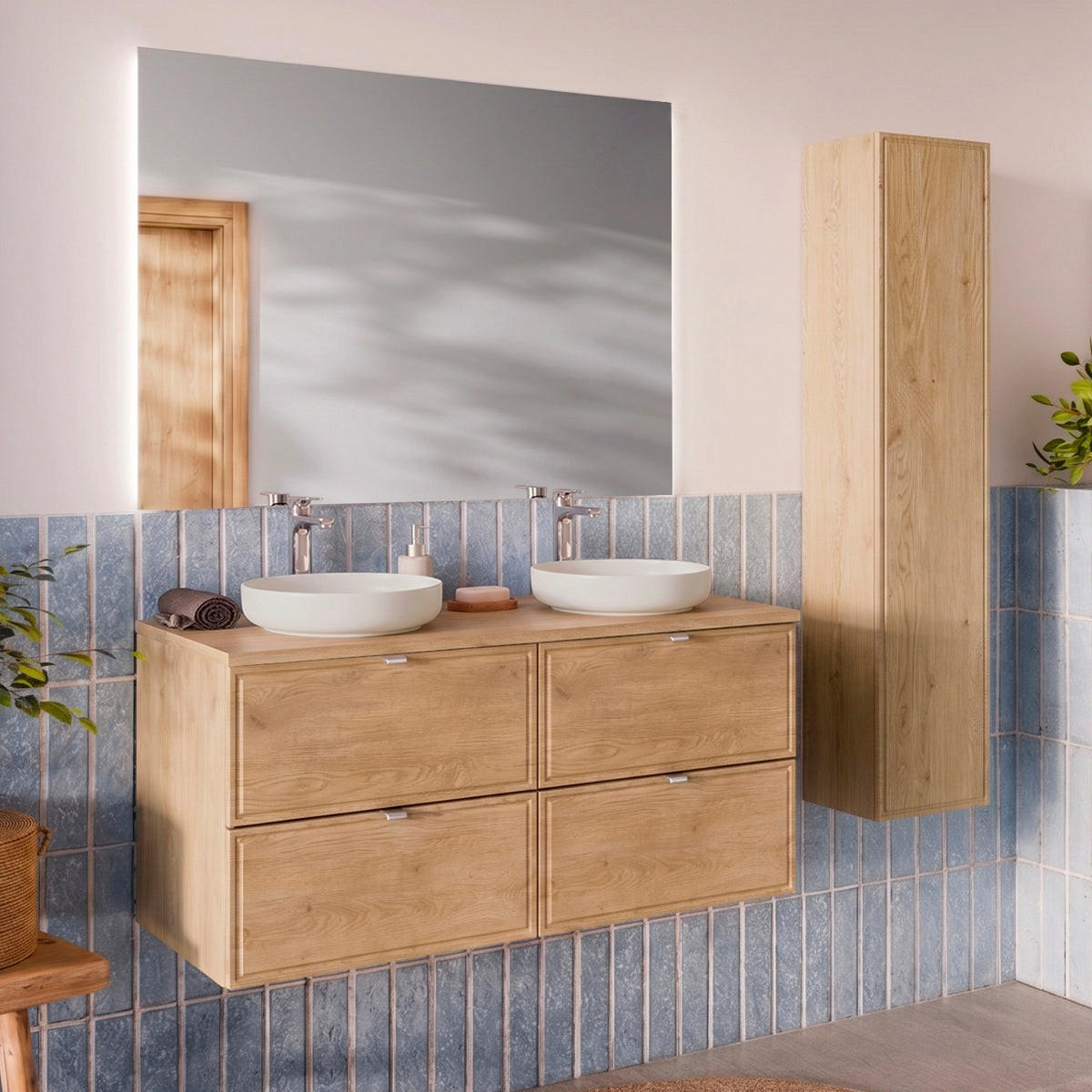 WASCHTISCHUNTERSCHRANK 120cm Elias Holz - Braun, Holzwerkstoff (120/52.2/46cm) - Petits-meubles