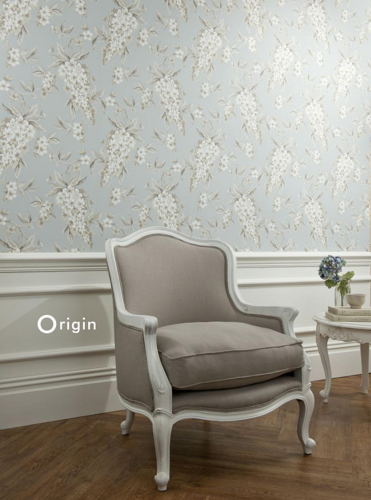 TAPETE Glyzinien 52 cm x 10.05 m - Türkis, Papier (52/1000cm) - Origin Wallcoverings