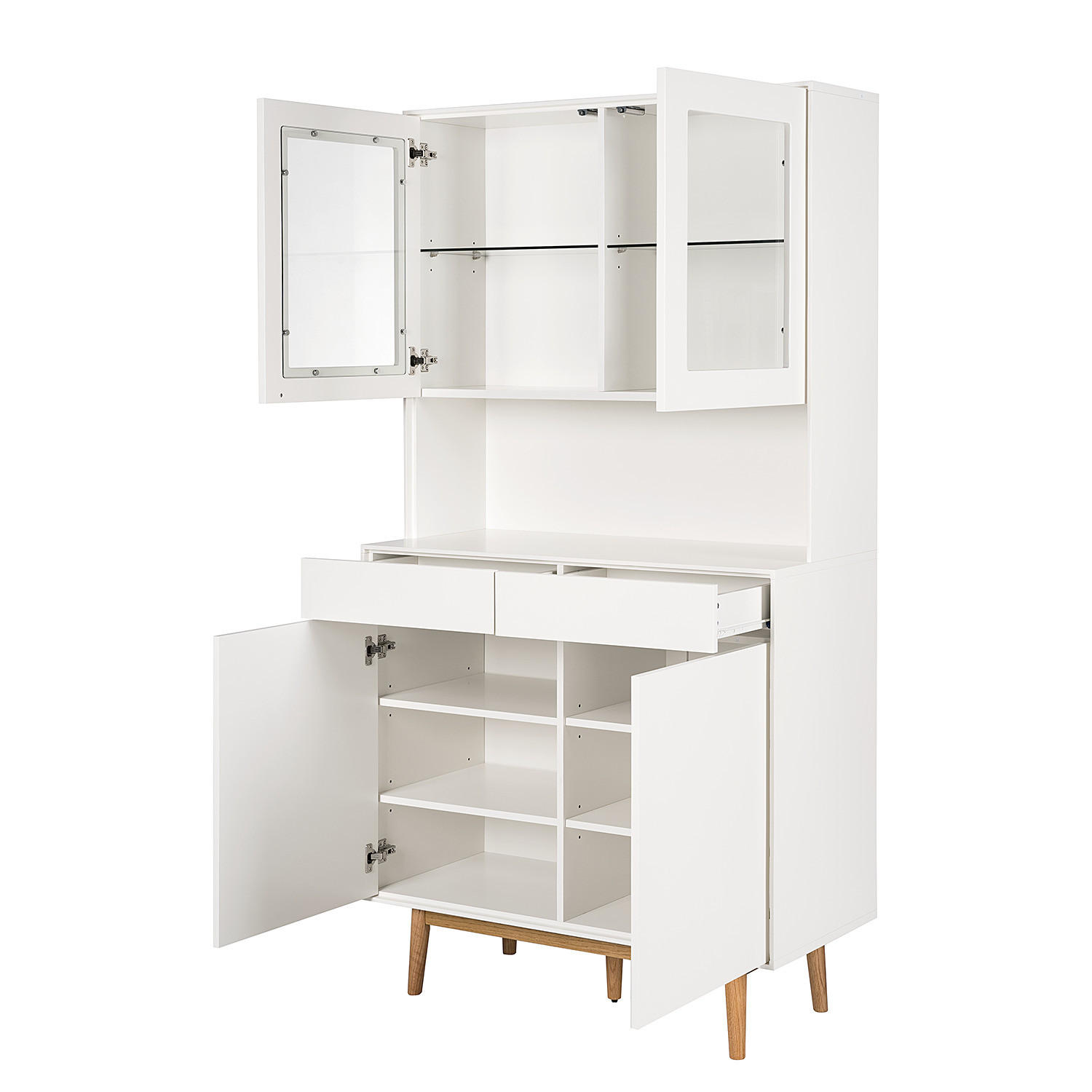 BUFFET - Weiß - Eichefarben/Weiß, Holzwerkstoff (100/190/45cm) - home24