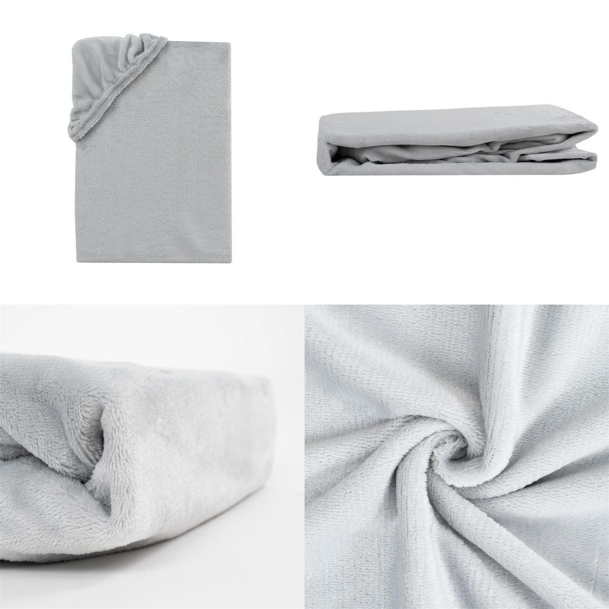 BOXSPRING-SPANNBETTLAKEN Cashmere Touch 180-200x200-220 cm, Warmes Winter Bettlaken Silber - Silberfarben, Textil (200/220cm) - Carpe Sonno