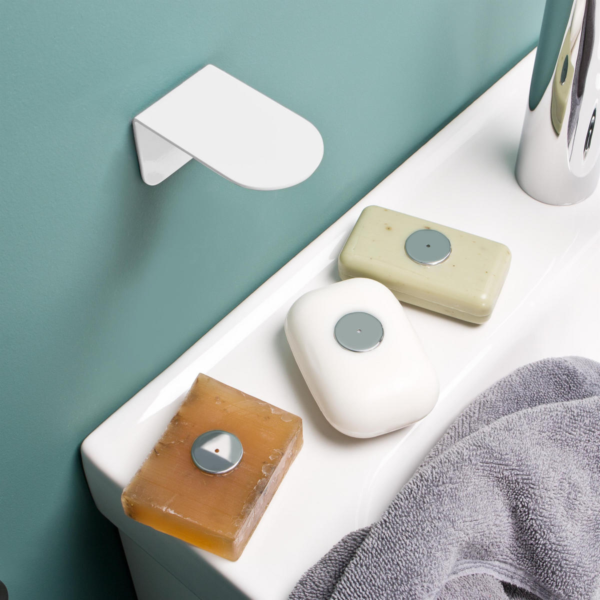 MAGNET-SEIFENHALTER PUREZZA 2er-Set weiß - Weiß, Metall (4.5/4.5/8cm) - bremermann