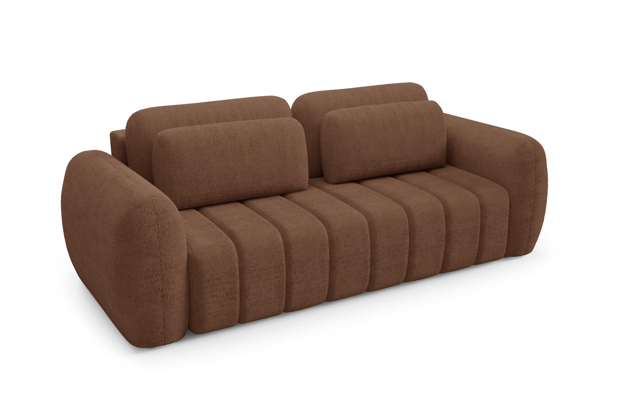 SCHLAFSOFA Caria - Rotbraun, Holzwerkstoff/Textil (266/95/110cm) - Fun Möbel