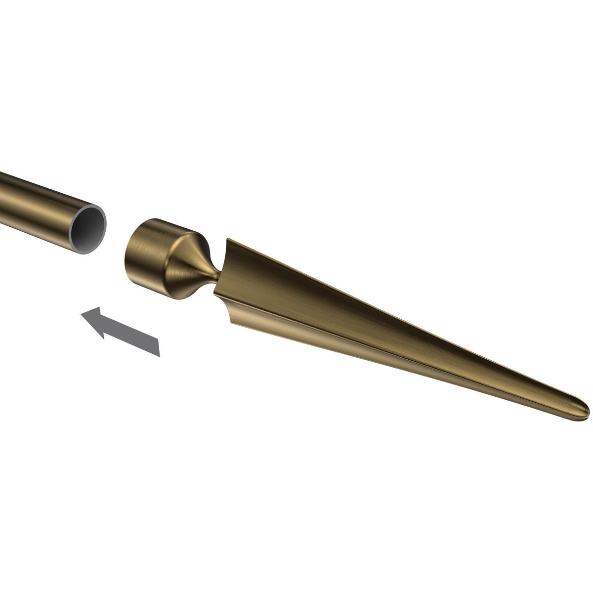 ENDSTÜCKE FÜR GARDINENSTANGEN 16 mm Ø, Lorenzo Messing Antik, Packung 2 Stück - Messingfarben/Bronzefarben, Metall (13.4/2.9/2.9cm) - INTERDECO