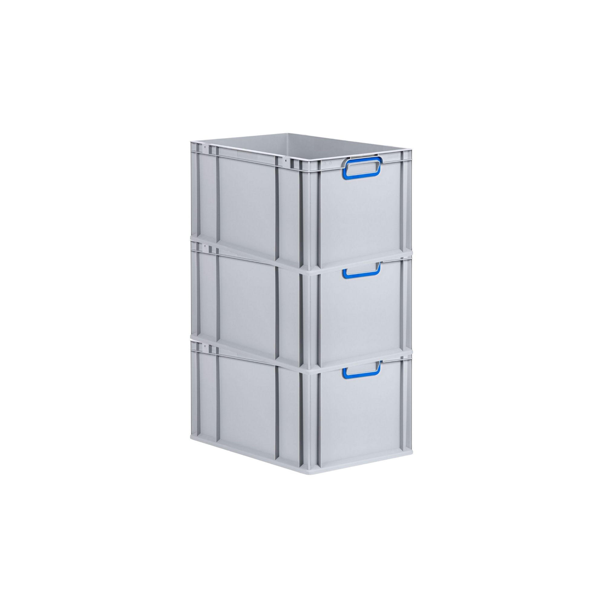 EUROBOX 3x Nextgen Color 32x40x60cm 65 Liter Griffe Blau Geschlossen - Blau, Kunststoff (40/22/60cm) - PROREGAL