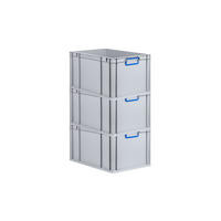 EUROBOX 3x Nextgen Color 32x40x60cm 65 Liter Griffe Blau Geschlossen - Blau, Kunststoff (40/22/60cm) - PROREGAL