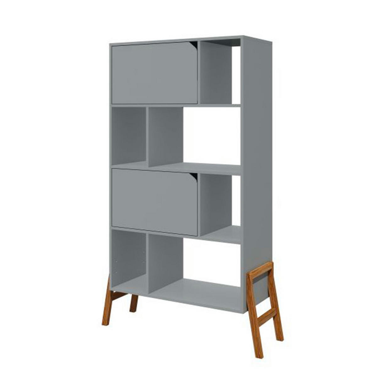 KNIHOVNA Grey - šedá, kompozitní dřevo (103/163/39cm) - Petits-meubles