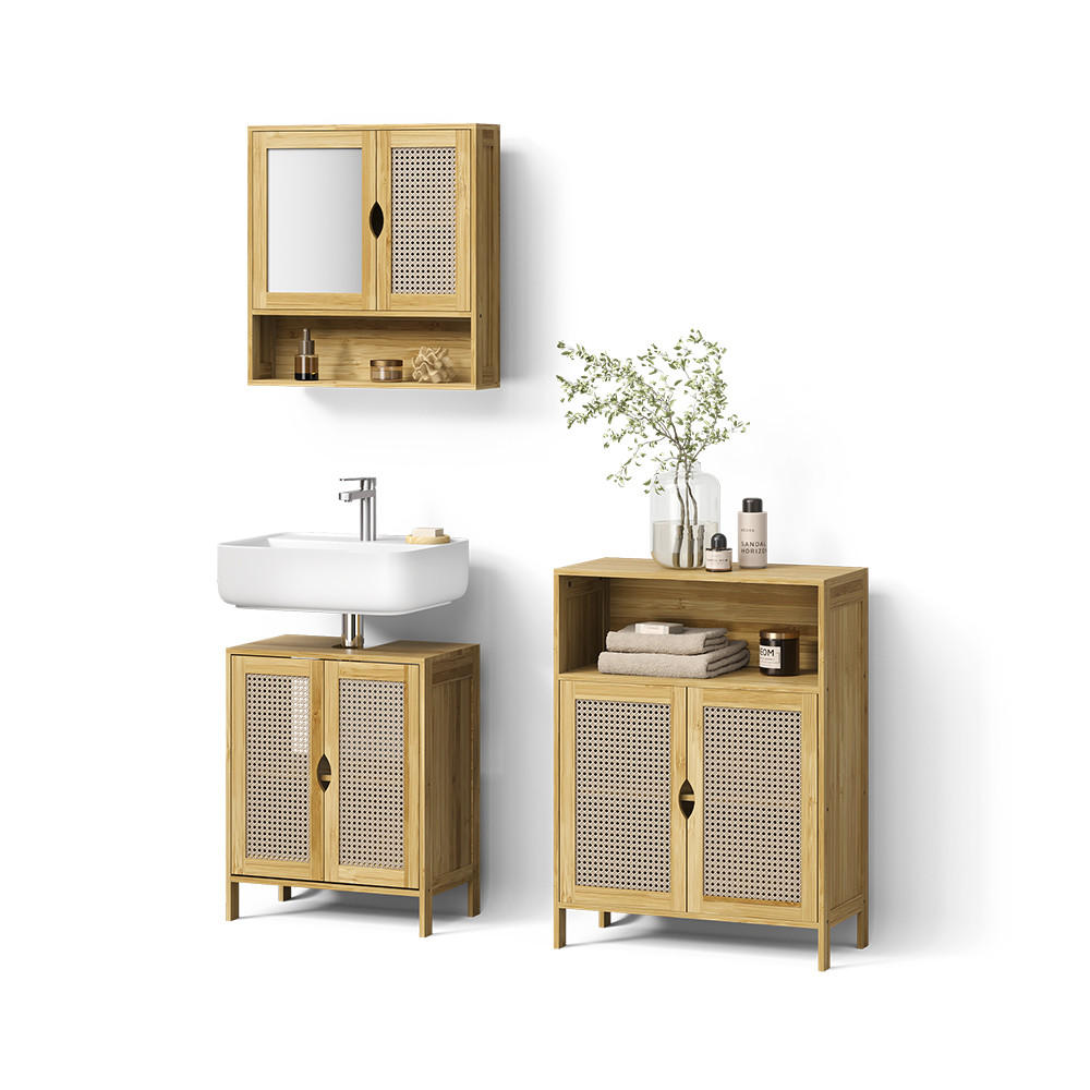 Livinity® BADMÖBEL-SET Mincio, Bambus, 3dílná