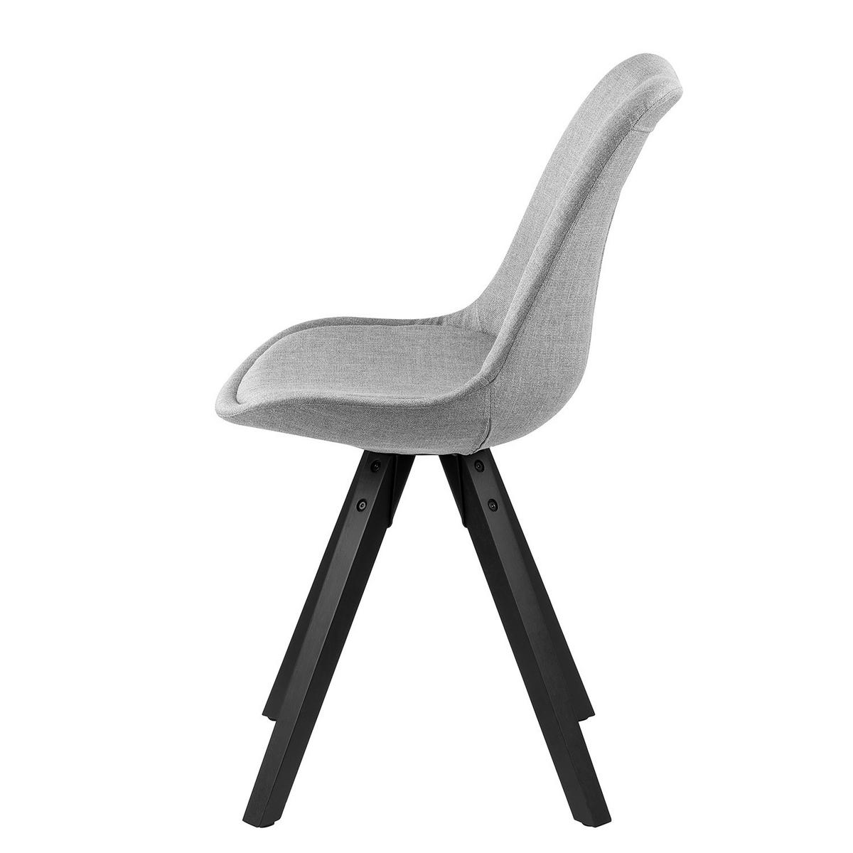 POLSTERSTUHL-SET - Schwarz/Grau, Holz/Textil (49/85/55cm) - home24