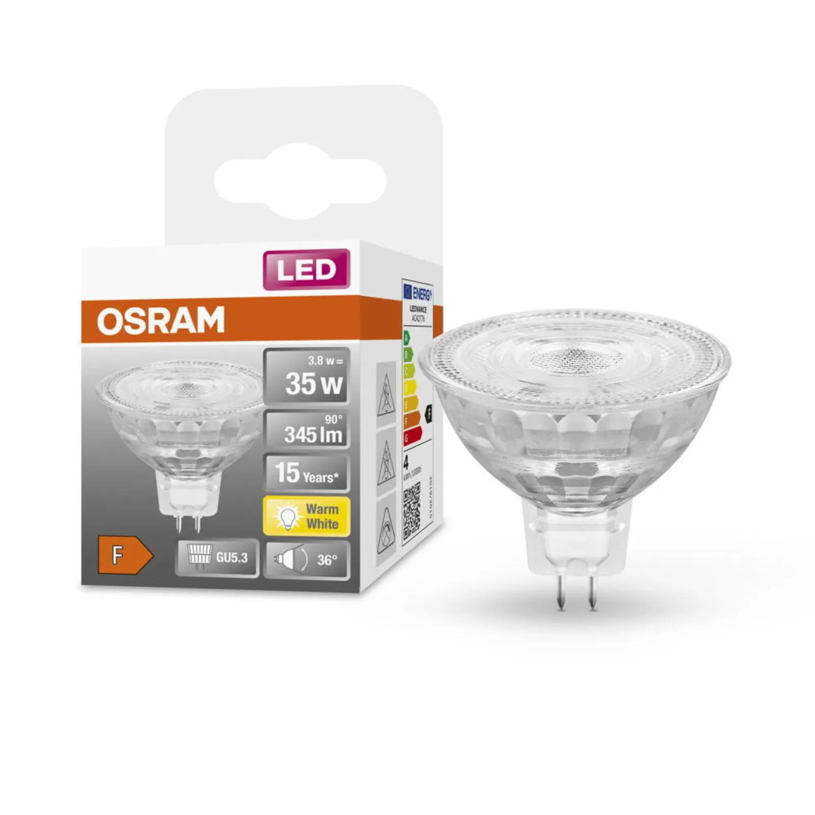LEUCHTMITTEL GU5.3 - Reflektor MR16 Set - Transparent, Glas (5/4.4cm) - Osram