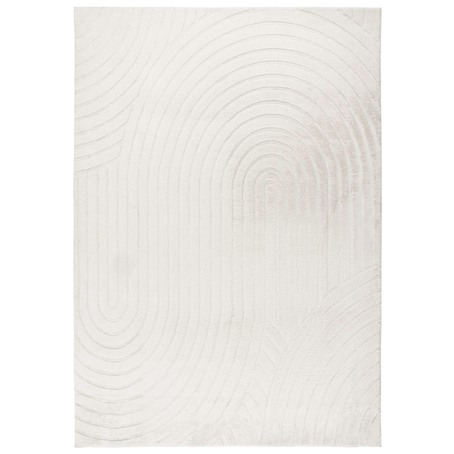 KURZFLOR-TEPPICH Waves 501 Weiß 120x170 cm - Weiß, Textil (120/170cm) - carpet city