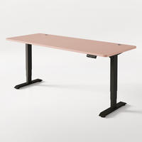 SCHREIBTISCH Elektrisch Höhenverstellbarer HomePro 200x80cm Schwarz/Rosa mit Memory-Funktion, Anti-Kollisions Technologie - Pink/Schwarz, Holzwerkstoff (80/200/62cm) - Desktronic