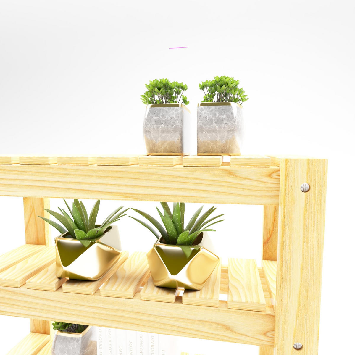 KÜCHENREGAL Multia - Naturfarben, Holz (43/40/15cm) - [en.casa]