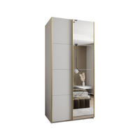 SCHWEBETÜRENSCHRANK 245,5/110/64 2-türig - Goldfarben/Weiß, Holz/Metall (110/245/64cm) - Abiks Möbel
