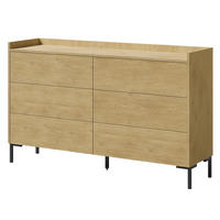 KOMMODE mit Schubladen Liam 6S 150 Cremona-Eiche - Eichefarben/Schwarz, Holzwerkstoff/Metall (150/92/41cm) - mzm24