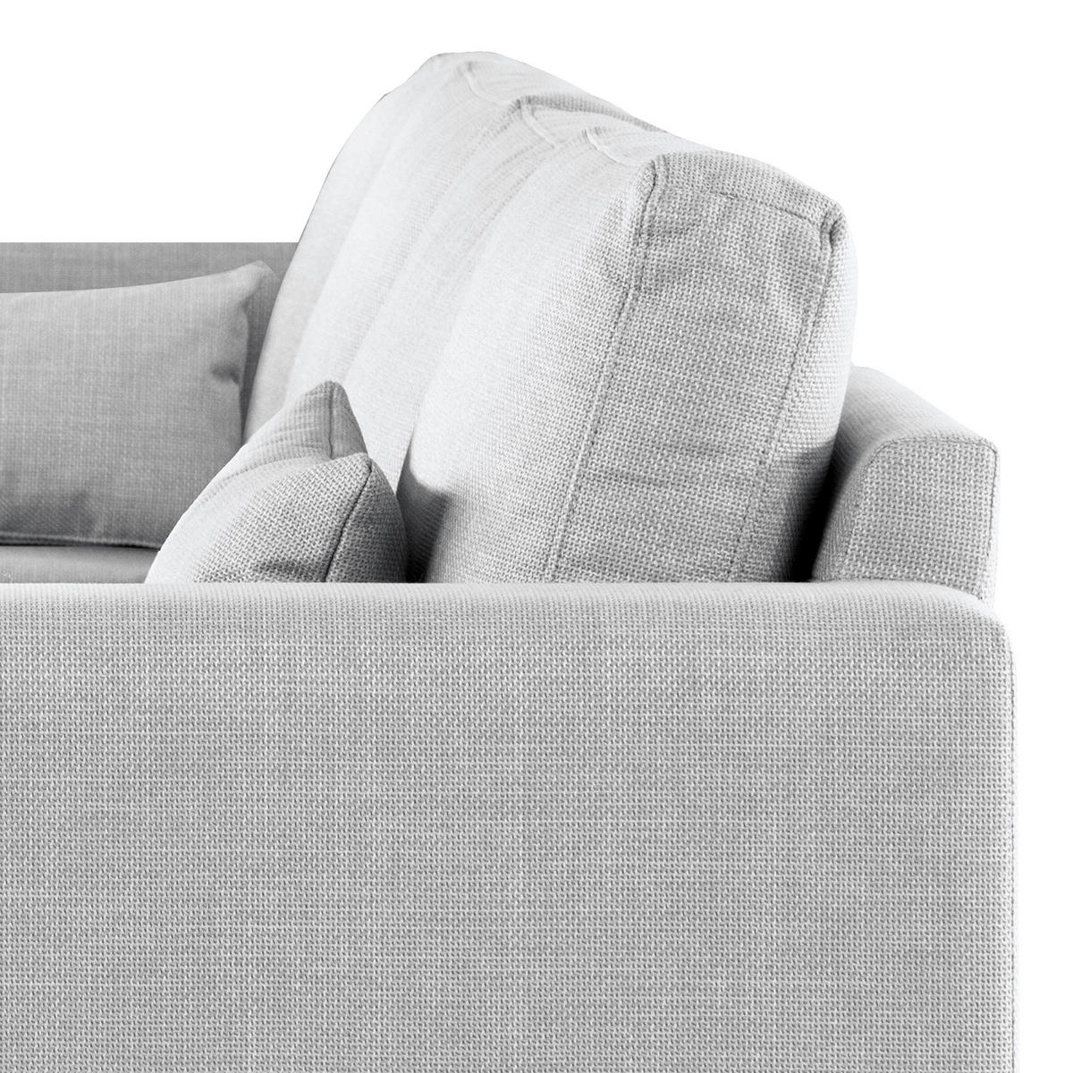 ECKSOFA mit Longchair - Eichefarben/Hellgrau, Eichenholz/Textil (281/153cm) - home24