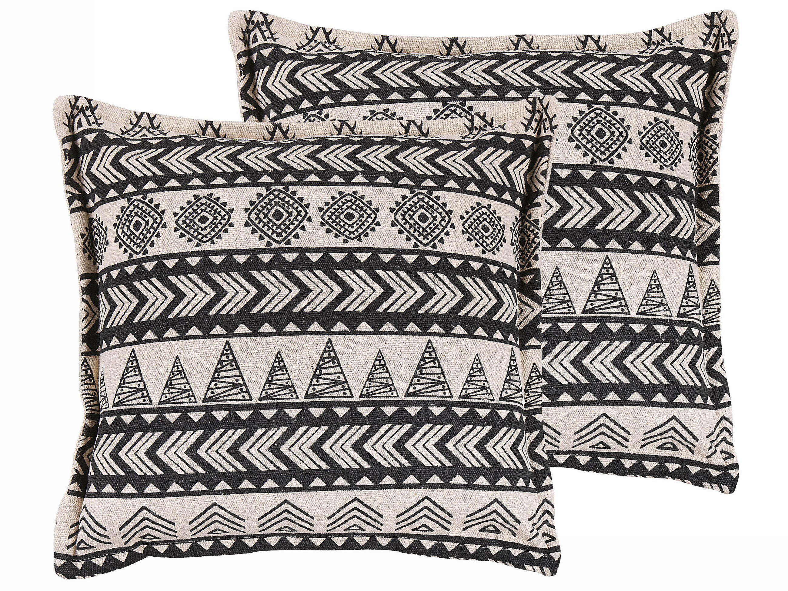 DEKOKISSEN 2er-Set Beige 45/45 cm Hentepe - Beige, Naturmaterialien/Textil (45/45cm) - Beliani