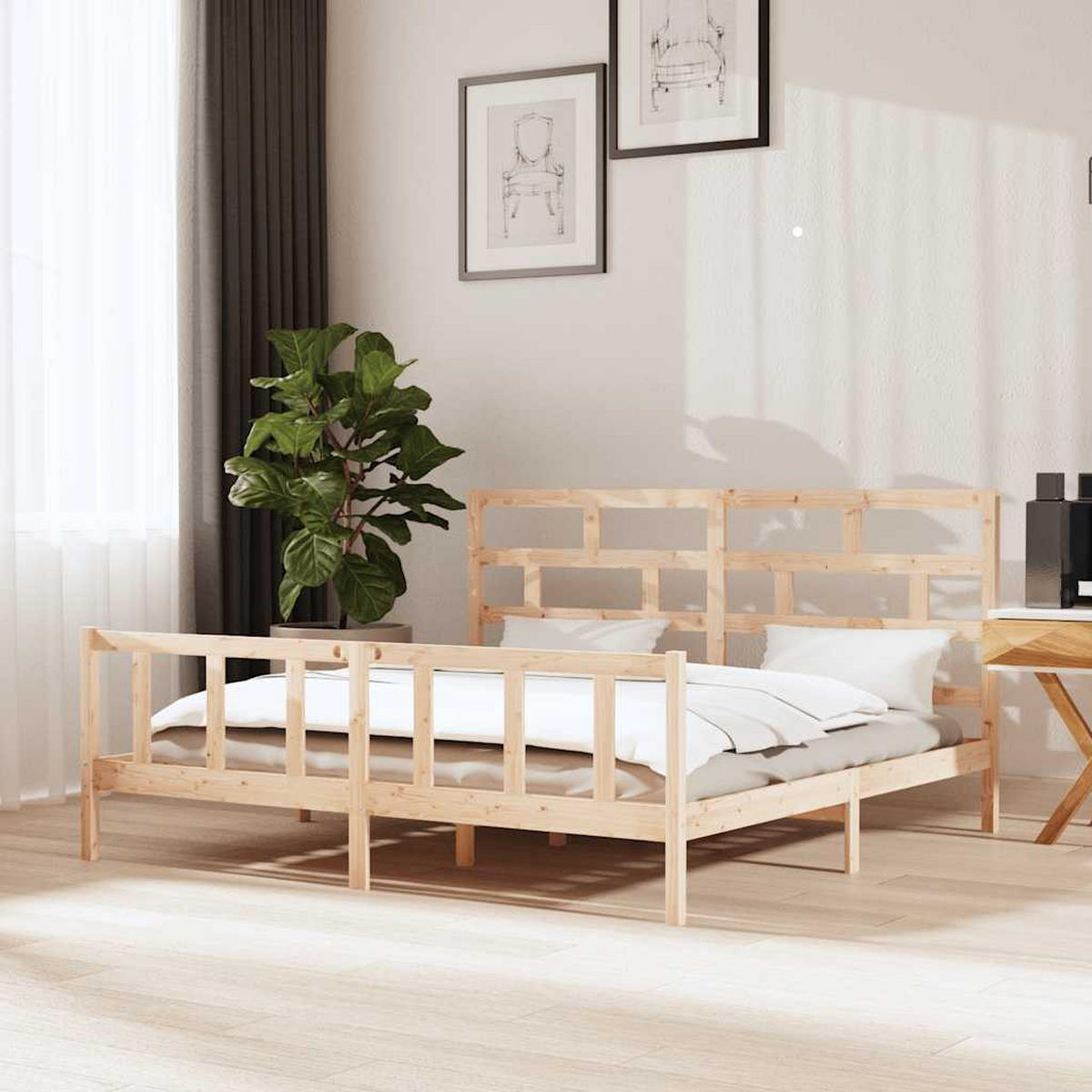 BETT Kirk 205.5/205.5 cm - Braun, Holz (200/200cm) - Nettlife