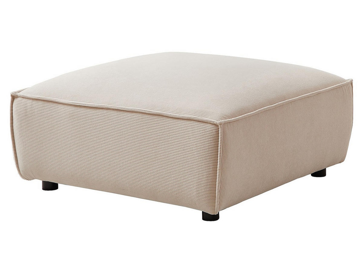 SOFA - 7 Personen - samt - beige Borore - Beige, Holz/Textil (256/75/231cm) - Vente-Unique