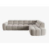 ECKSOFA rechts Lisa aus Samt leichtes beige 5 Sitzplätze - Creme, Textil (234/293cm) - Micadoni