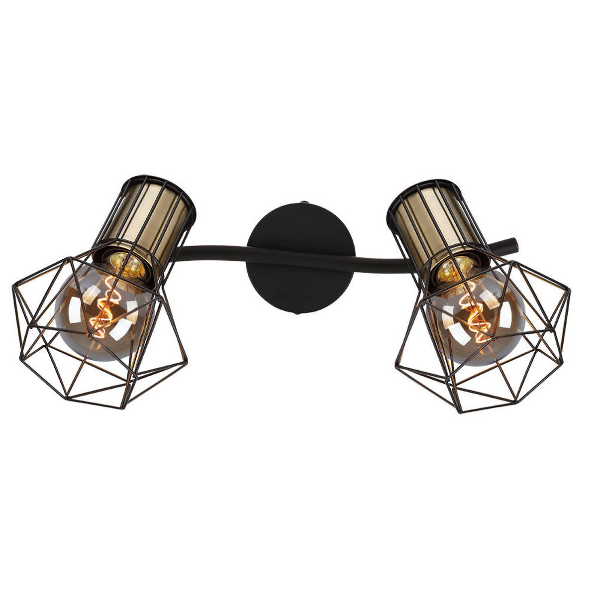 DECKENLEUCHTE Metall Schwarz Gitteroptik - Schwarz, Metall (34/13/19cm)